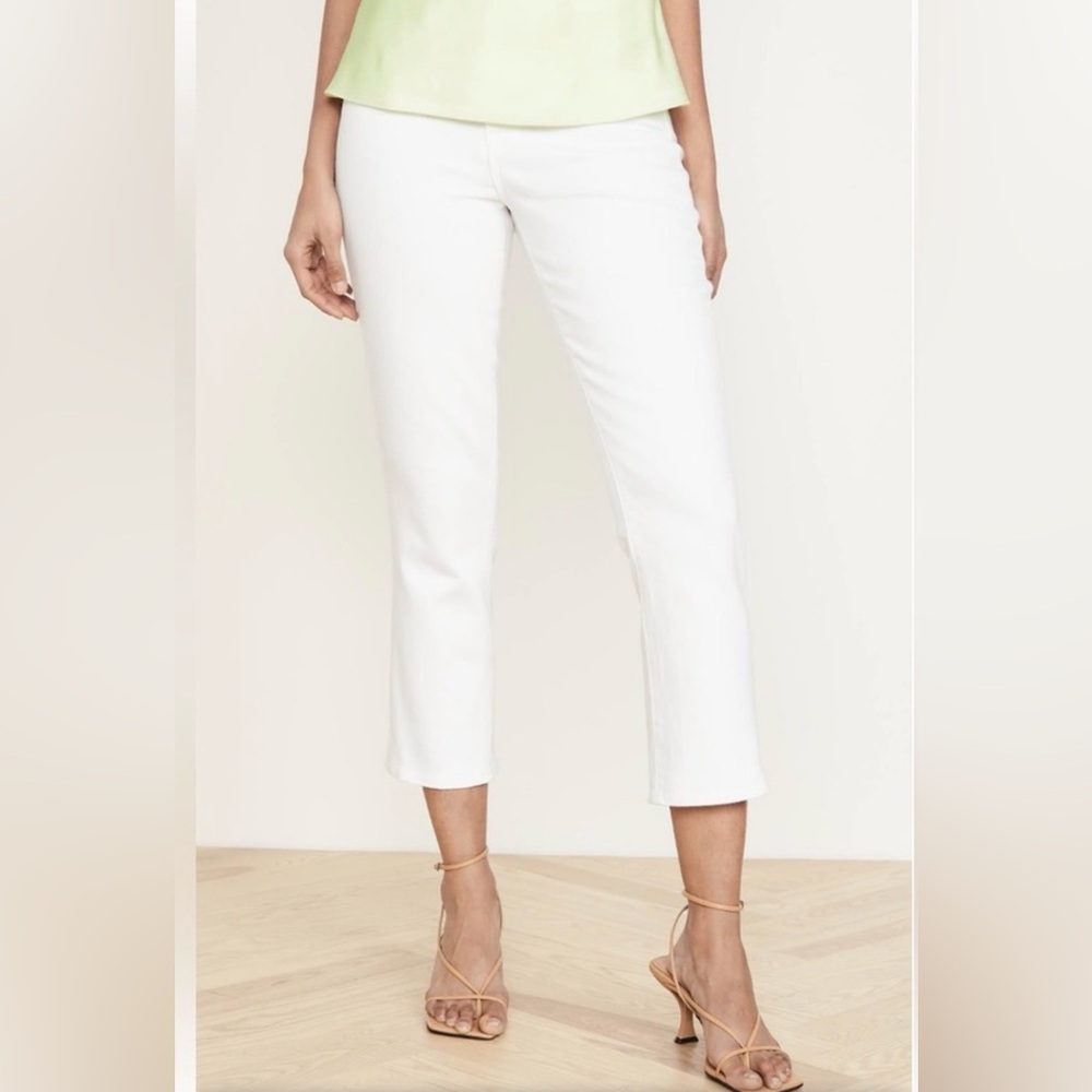 NWT. NY&C Slim Straight Crop Stretch White Pants Size 2